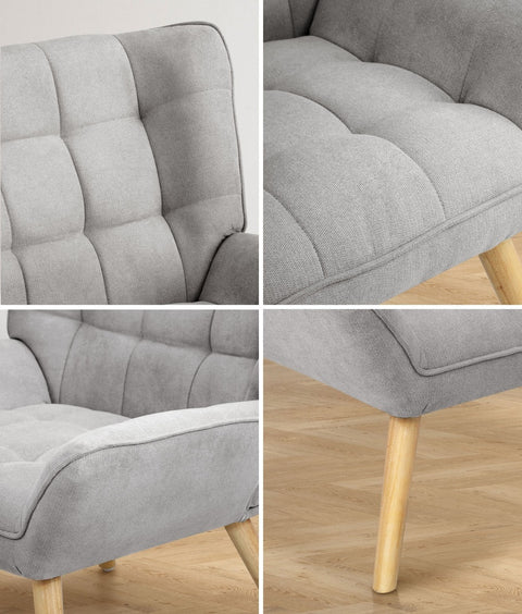 Armchair Fabric Upholstered Tub Chair Grey