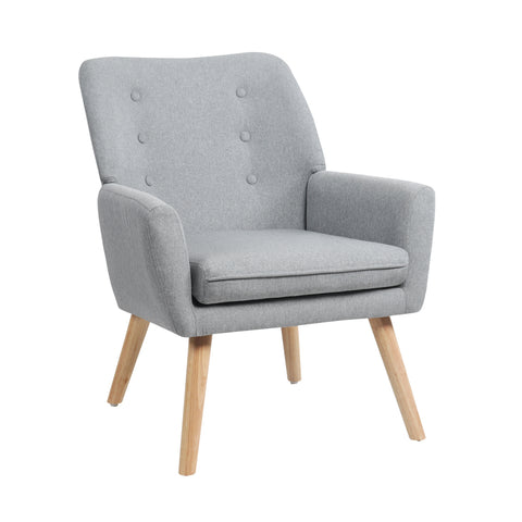 Armchair Linen Fabric Grey
