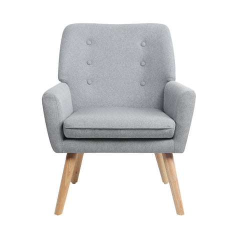 Armchair Linen Fabric Grey