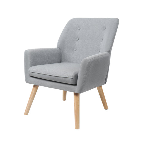 Armchair Linen Fabric Grey