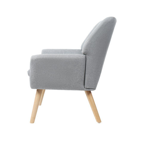 Armchair Linen Fabric Grey