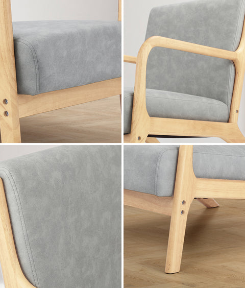 Armchair Wood Couches Light Grey