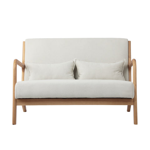 Armchair Couch Pillows 2 Seater Fabric Beige