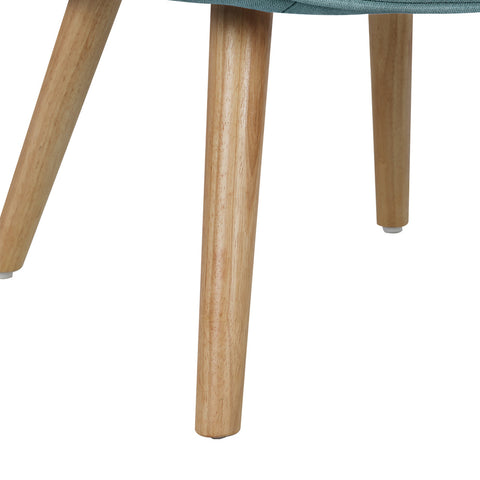 Armchair with Footstool Fabric Blue