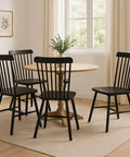 Levede 4x Dining Chairs Kitchen Winsor Black-1966287359607705607