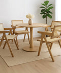 Levede 4x Dining Chair Solid Wood Rattan-1966287370798108679