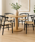 Levede 4x Dining Chairs Wooden Hans Black-1966287363428716551