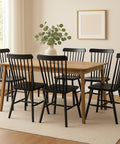 Levede 6x Dining Chairs Kitchen Winsor Black-1966287359809032199