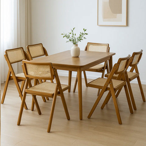 Levede 6X Foldable Rattan Dining Chairs-1966287368277331975