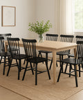 Levede 8x Dining Chairs Kitchen Winsor Black-1966287360027136007