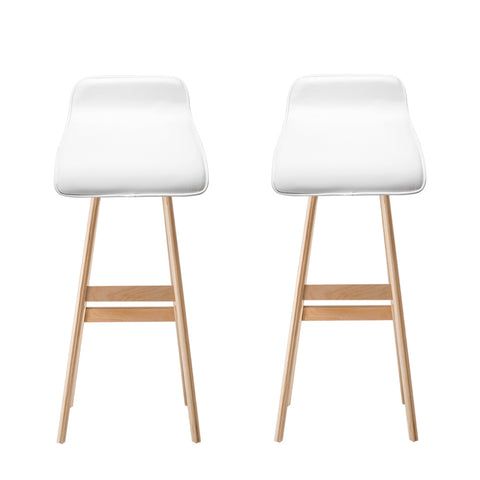 2x Bar Stools Wooden Stool White
