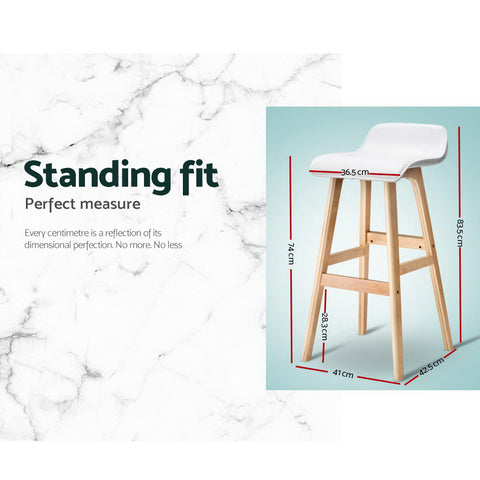 2x Bar Stools Wooden Stool White