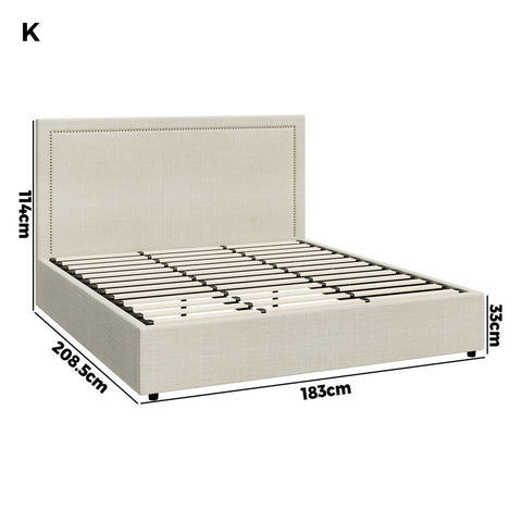 Bed Frame King Size Gas Lift Base Storage ADI