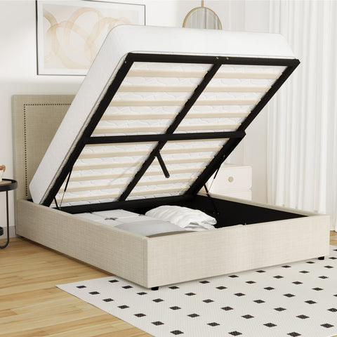 Bed Frame Queen Size Gas Lift Base Storage ADI
