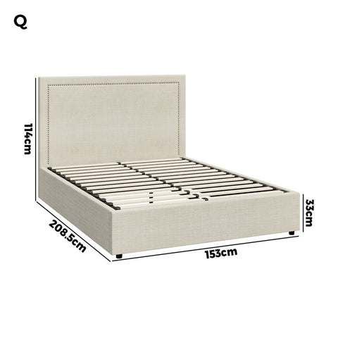 Bed Frame Queen Size Gas Lift Base Storage ADI