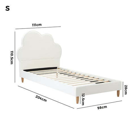 Bed Frame Single Size Kids Bed Frame White Leather