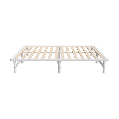 Wooden Bed Frame King Size Solid Pine Wood White