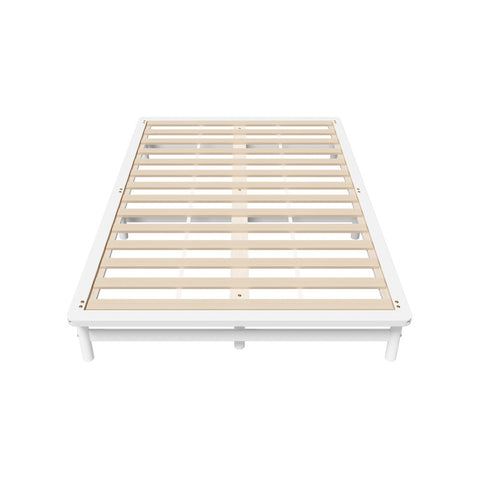 Wooden Bed Frame Queen Size Solid Pine Timber White