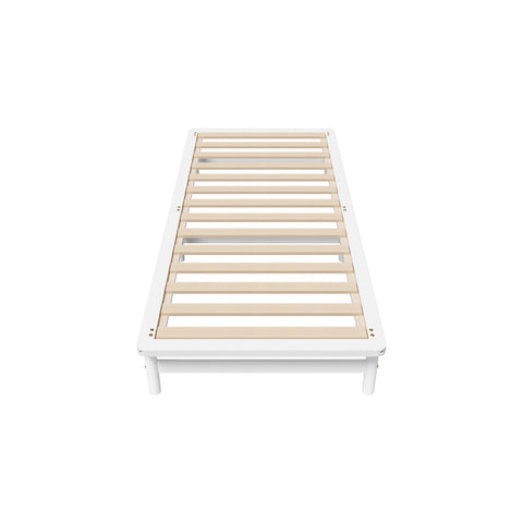 Wooden Bed Frame Single Size Solid Pine Timber White
