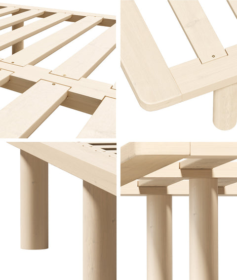 Bed Frame Queen Size Wooden Bed Base