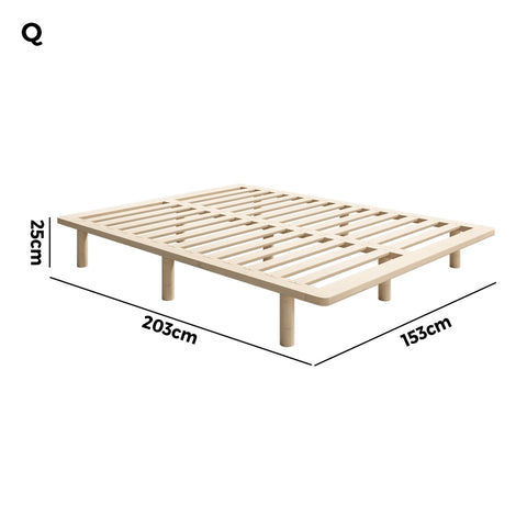 Bed Frame Queen Size Wooden Bed Base