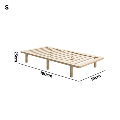 Bed Frame Single Size Wooden Bed Base
