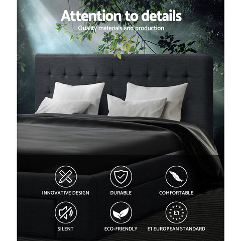 Bed Frame Double Size with 4 Drawers Charcoal AVIO