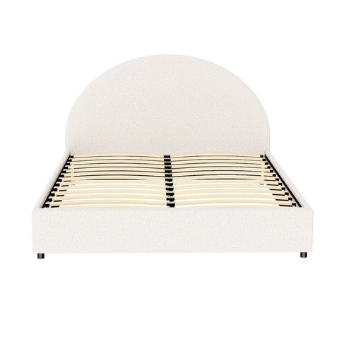 Bed Frame Gas Lift Strorage Beds Base Platform Boucle Fabric Queen ELLA