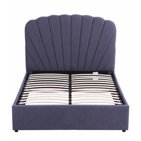 Double Bed Frame with Lift Up Storage and USB Ports Grey