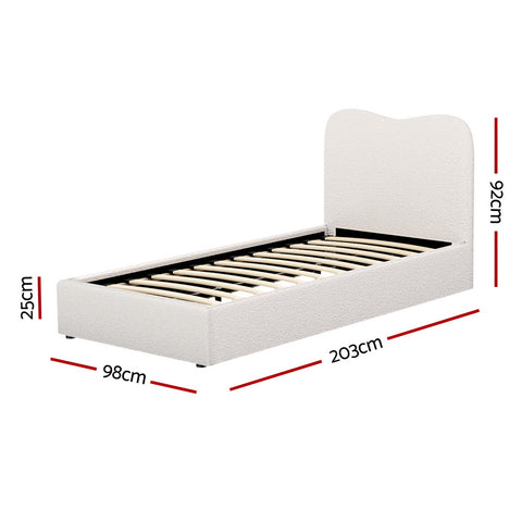 Bed Frame Single Size Boucle DARA