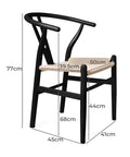 Levede 2x Dining Chairs Wooden Hans Black-1954802980578529282