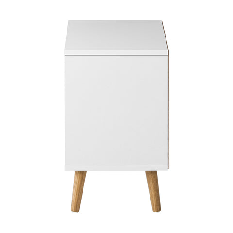 Bedside Tables 2 Drawers Air Gap Handle White