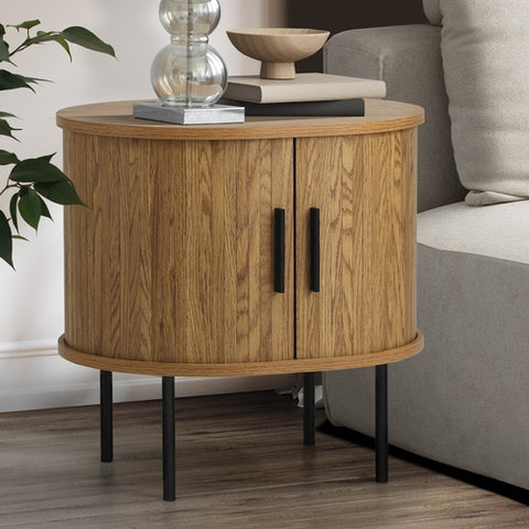Bedside Table Tambour Oak