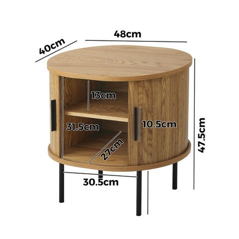 Bedside Table Tambour Oak