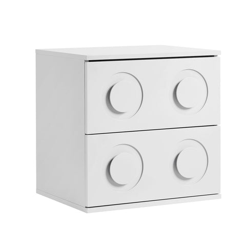 Bedside Table 2 Drawers Nightstand Side Storage Cabinet White