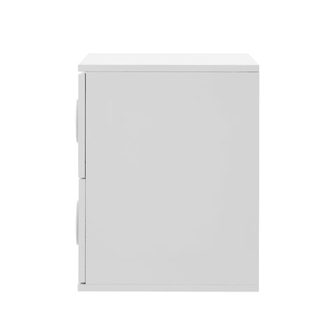 Bedside Table 2 Drawers Nightstand Side Storage Cabinet White