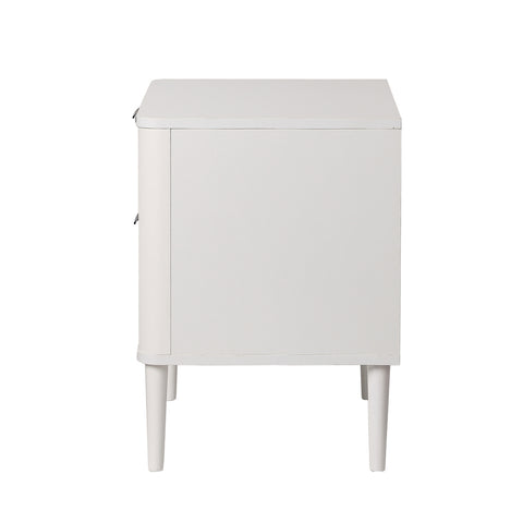 Bedside Table 2 Drawers Nightstand White