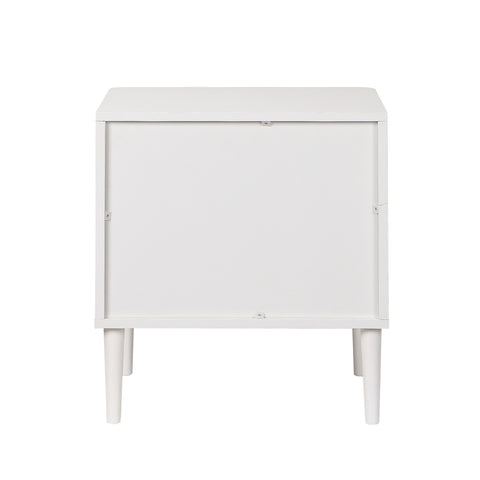 Bedside Table 2 Drawers Nightstand White