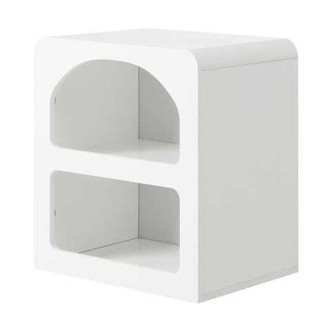 Bedside Table Open Shelf White