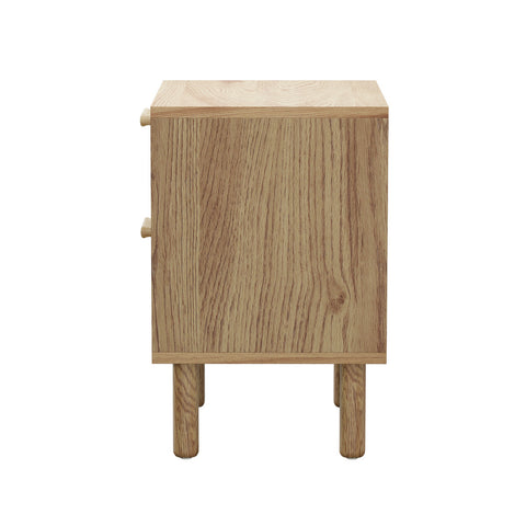Bedside Table 2 Drawers Rattan Natural