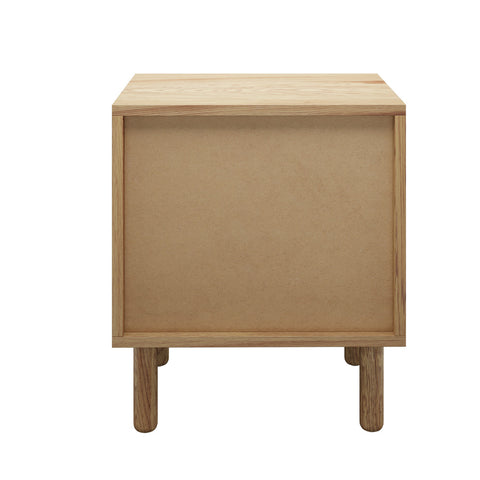 Bedside Table 2 Drawers Rattan Natural