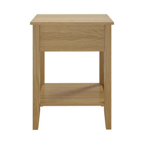 Bedside Table with 1 Drawer Open Shelf Nightstand Natural