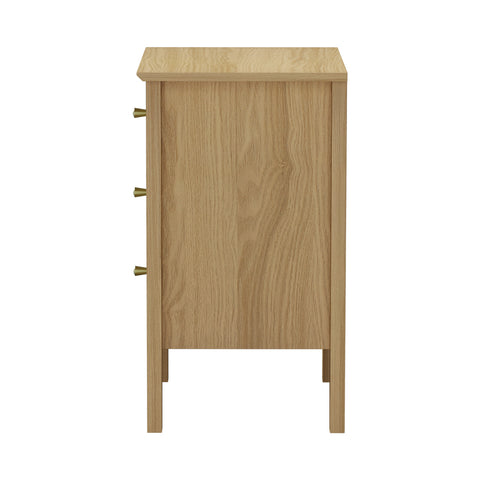 Bedside Table 3 Drawers Side End Nightstand Natural