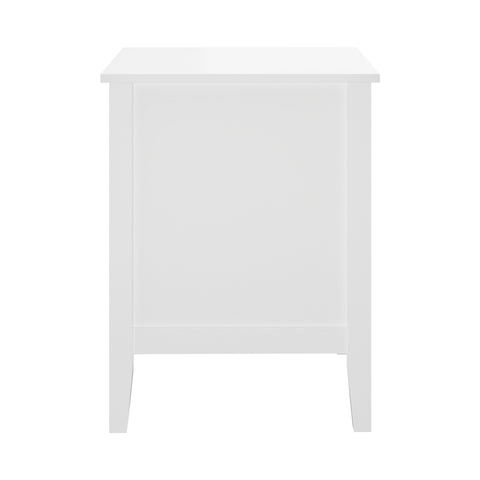 Bedside Table 3 Drawers Side End Nightstand White