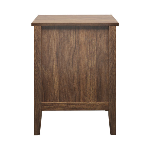 Bedside Table 3 Drawers Side End Nightstand Walnut
