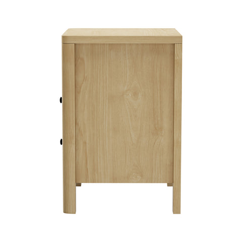 Bedside Table 2 Drawers Side End Tables Open Shelf Natural