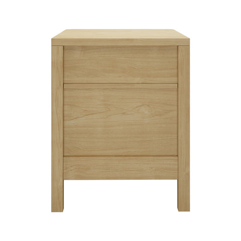 Bedside Table 2 Drawers Side End Tables Open Shelf Natural