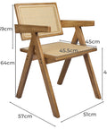 Levede 2x Dining Chair Solid Wood Rattan Natural-1954802993522151426