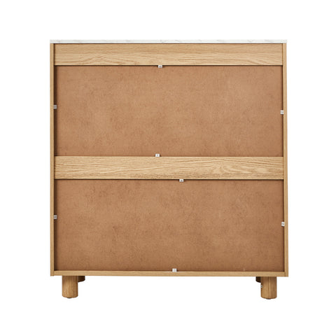 4 Chest of Drawers Dresser Faux Marble Top Natural