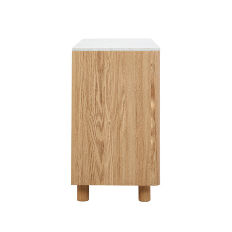 6 Chest of Drawers Dresser Faux Marble Top Natural